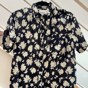 Corridor Navy Floral Short-Sleeve Button Down